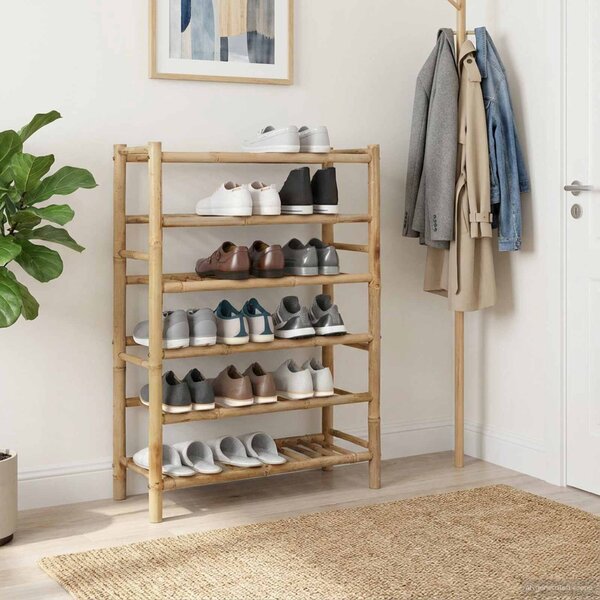 Cipőtartó polcokkal Természetes 68 x 28 x 96 cm Bambusz