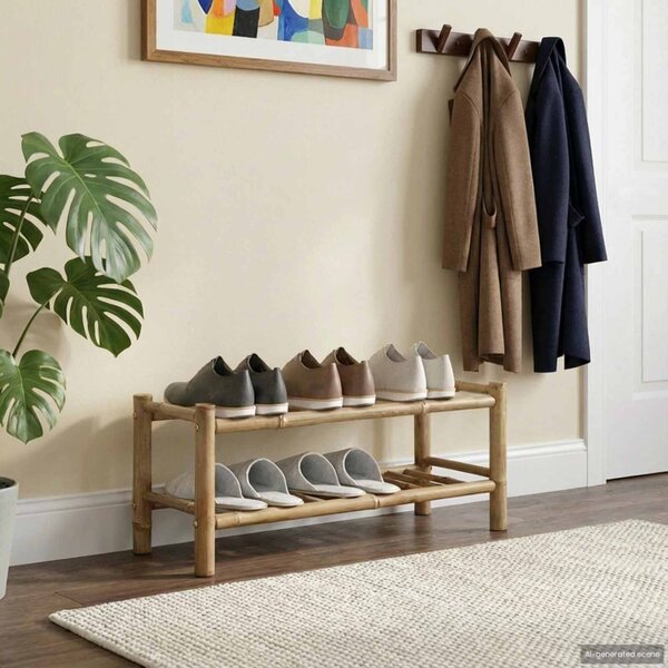 Cipőtartó polcokkal Természetes 68 x 28 x 30 cm Bambusz