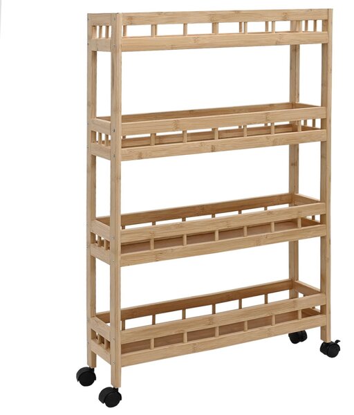 Konyhai Kocsi Kerekekkel Természetes 60 x 18 x 97 cm Bambusz