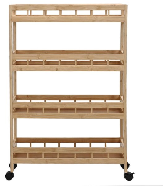 Konyhai Kocsi Kerekekkel Természetes 60 x 18 x 97 cm Bambusz