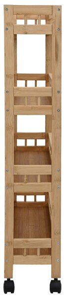 Konyhai Kocsi Kerekekkel Természetes 60 x 18 x 97 cm Bambusz