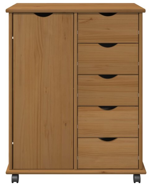 Görgős szekrény Méz barna 63,5 x 39 x 79 cm Tömör fenyőfa