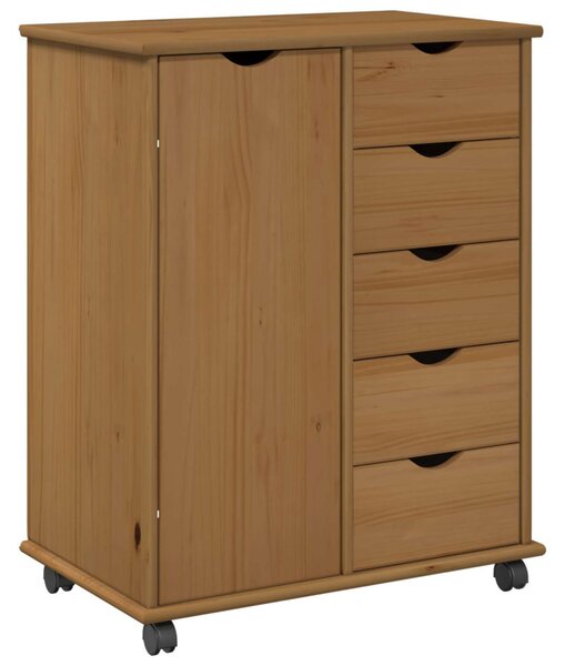 Görgős szekrény Méz barna 63,5 x 39 x 79 cm Tömör fenyőfa