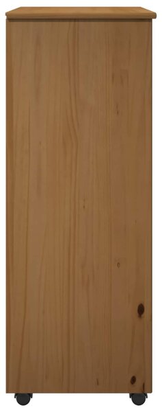 Görgős szekrény 53 x 39 x 103 cm Tömör fenyőfa Méz barna