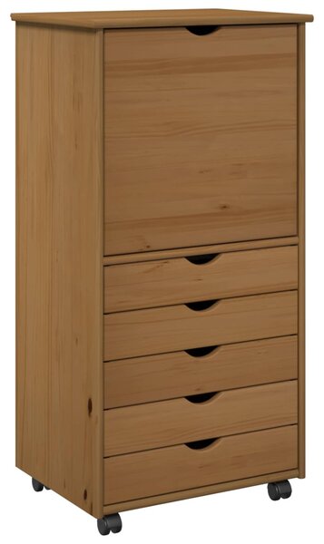 Görgős szekrény Méz barna 53 x 39 x 103 cm Tömör fenyőfa