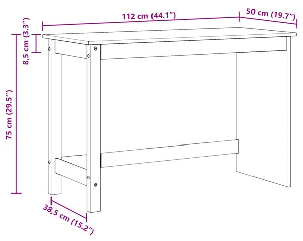 Asztal Méz barna 112 x 50 x 75 cm Tömör fenyőfa