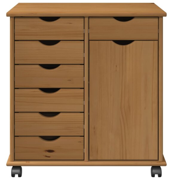 Görgős szekrény Méz barna 63,5 x 39 x 65,5 cm Tömör fenyőfa