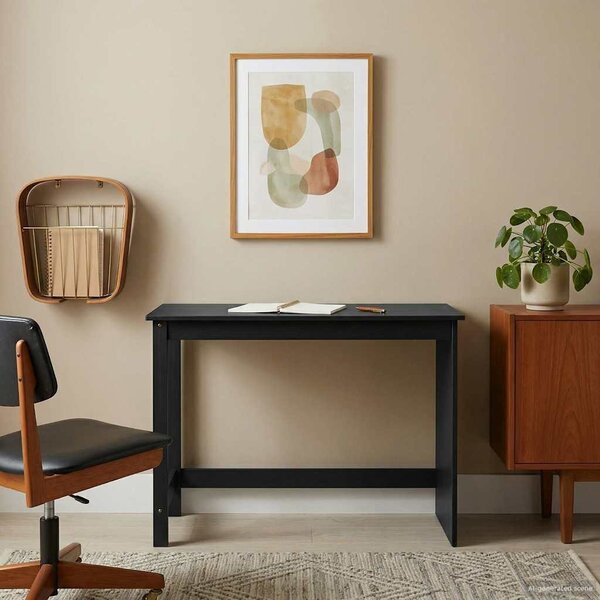 Asztal Fekete 112 x 50 x 75 cm Tömör fenyőfa