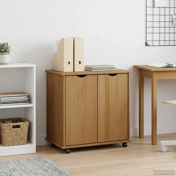 Görgős szekrény Méz barna 100 x 39 x 65,5 cm Tömör fenyőfa