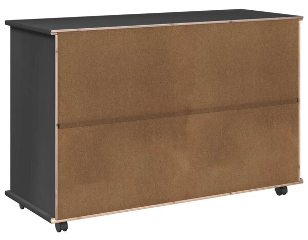 Görgős szekrény Szürke 100 x 39 x 65,5 cm Tömör fenyőfa