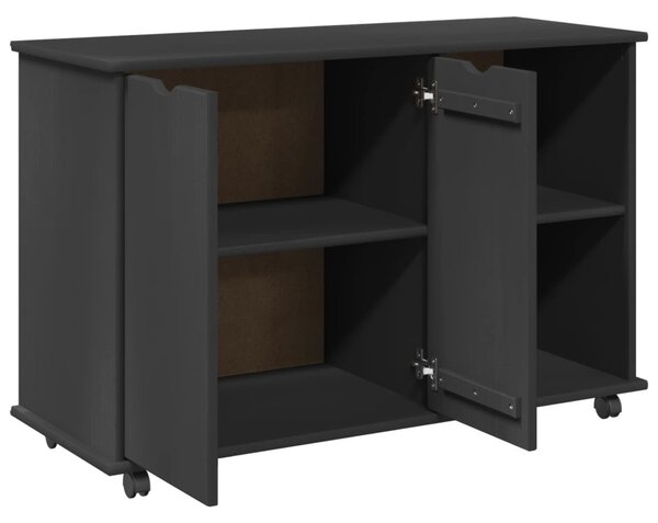 Görgős szekrény Szürke 100 x 39 x 65,5 cm Tömör fenyőfa