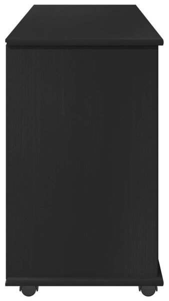 Görgős szekrény Fekete 100 x 39 x 65,5 cm Tömör fenyőfa