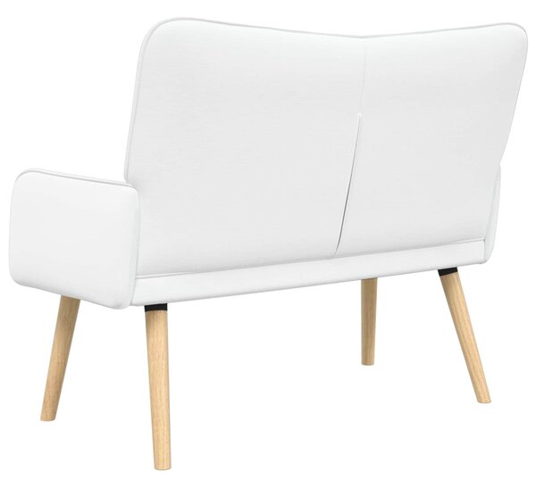 Kétüléses Kanapé Fehér 115 x 61 x 87 cm Szövet