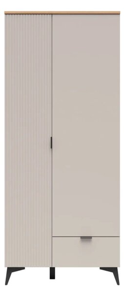 Gardróbszekrény Ruvmeli 105, Laminált forgácslap, 200x85x60cm, Kasmír, Tölgy