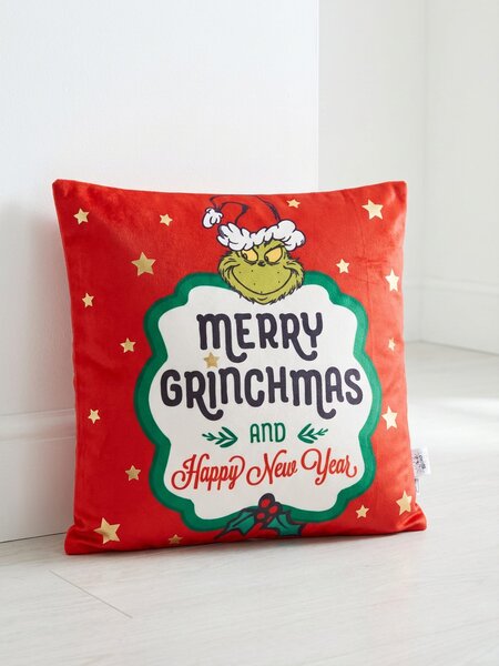 Sinsay - Karácsonyi mintás párnahuzat Grinch - piros