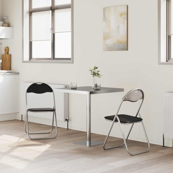 Összecsukható szék 2 pcs Fekete és Szürke 48 x 43,5 x 81 cm