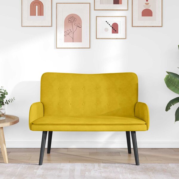 Kétüléses Kanapé Sárga 115 x 61 x 87 cm Bársony