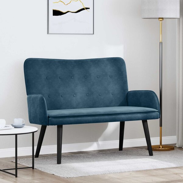 VidaXL Kétfős Kanapé Kék 115 x 61 x 87 cm Bársony