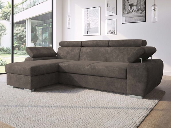 Sarokkanapé Columbus 252, Kárpit, 85x255x170cm, Fenyő