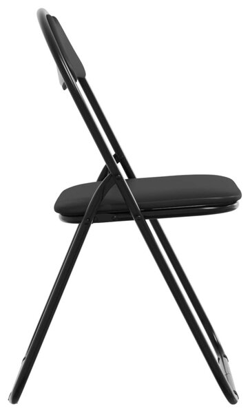 Összecsukható szék 2 pcs Fekete 48 x 43,5 x 81 cm Műbőr