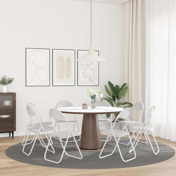 Összecsukható szék 8 pcs Fehér 48 x 43,5 x 81 cm Műbőr