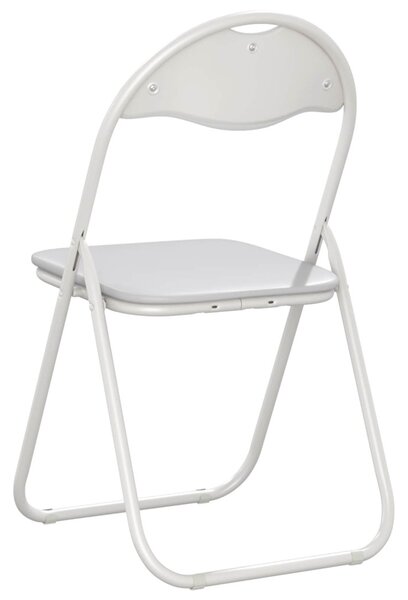 Összecsukható szék 8 pcs Fehér 48 x 43,5 x 81 cm Műbőr