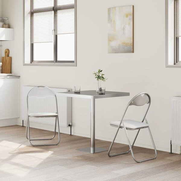 Összecsukható szék 2 pcs Fehér és Szürke 48 x 43,5 x 81 cm