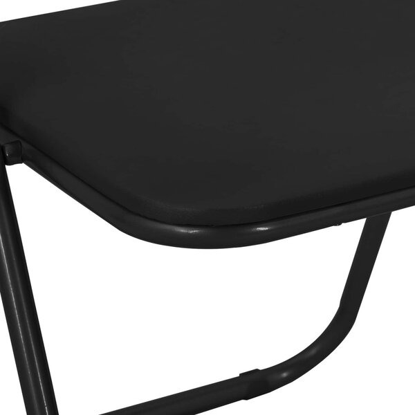 Összecsukható szék 2 pcs Fekete 48 x 43,5 x 81 cm Műbőr