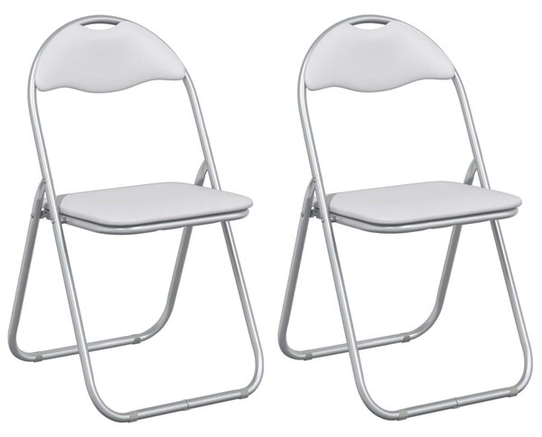 Összecsukható szék 2 pcs Fehér és Szürke 48 x 43,5 x 81 cm