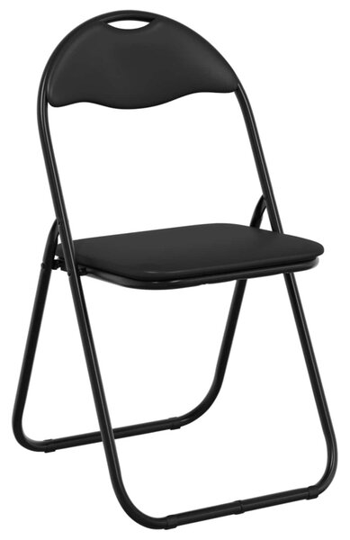 Összecsukható szék 2 pcs Fekete 48 x 43,5 x 81 cm Műbőr