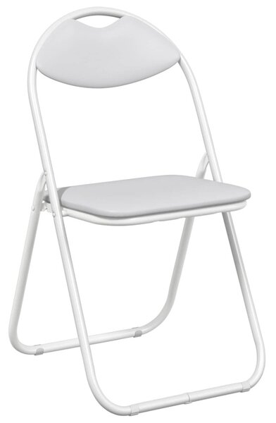 Összecsukható szék 2 pcs Fehér 48 x 43,5 x 81 cm Műbőr