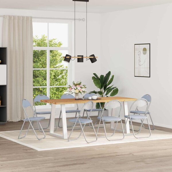 Összecsukható szék 8 pcs Szürke 48 x 43,5 x 81 cm Műbőr