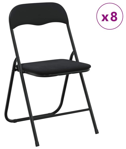 Összecsukható szék 8 pcs Fekete 48 x 44 x 78 cm Bársony