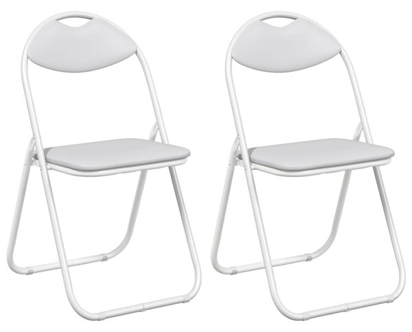 Összecsukható szék 2 pcs Fehér 48 x 43,5 x 81 cm Műbőr