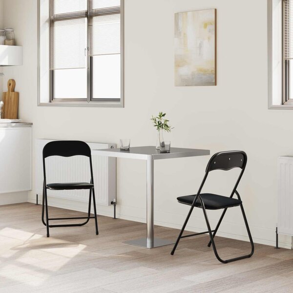Összecsukható szék 2 pcs Fekete 48 x 44 x 78 cm Bársony