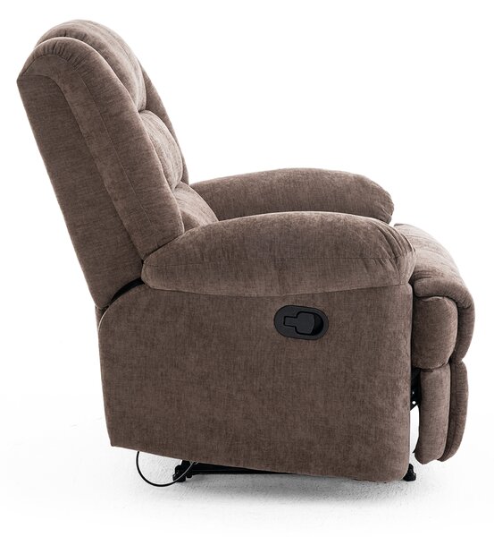Manuális fekvőfotel, relax fotelágy sötétbarna zsenília szövet (JNF-MANUAL-DARK BROWN) JN-R8053A51