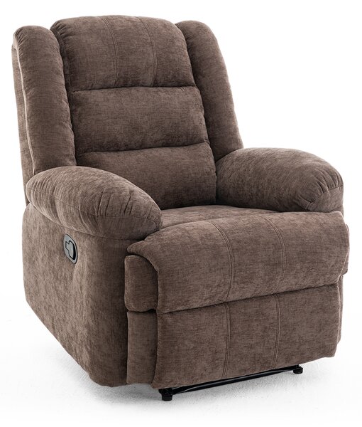 Manuális fekvőfotel, relax fotelágy sötétbarna zsenília szövet (JNF-MANUAL-DARK BROWN) JN-R8053A51