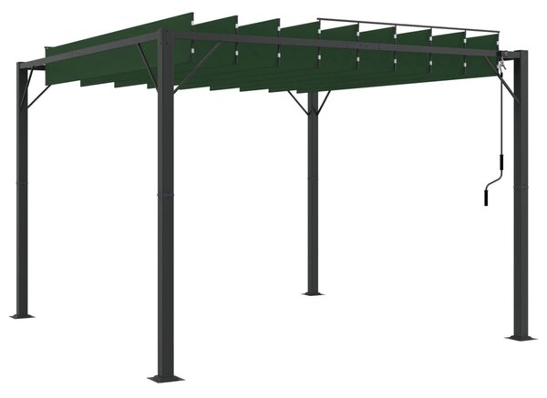 Sátras pavilon lamellás tetővel 3 x 3 x 2,14 m Zöld