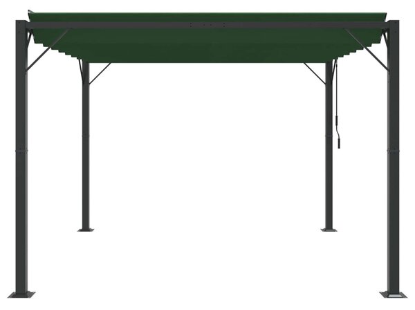 Sátras pavilon lamellás tetővel 3 x 3 x 2,14 m Zöld