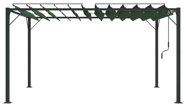 Sátras pavilon lamellás tetővel 3 x 4 x 2,14 m Zöld