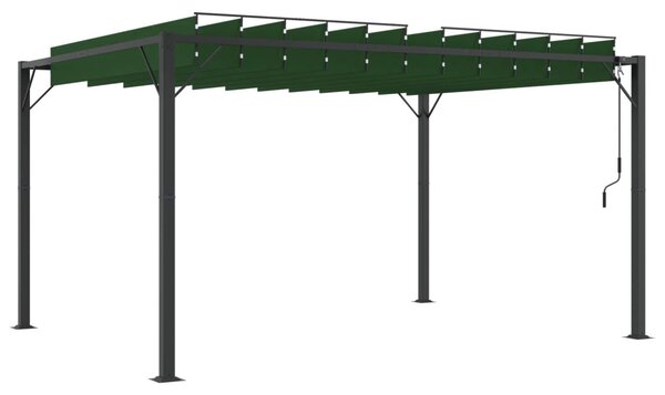 Sátras pavilon lamellás tetővel 3 x 4 x 2,14 m Zöld