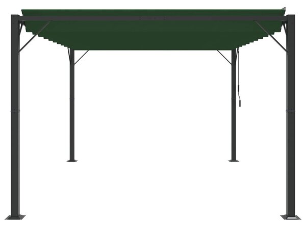 Sátras pavilon lamellás tetővel 3 x 4 x 2,14 m Zöld