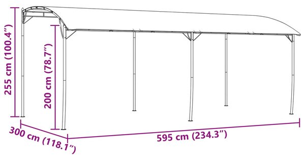 Pavilon 6 x 3 x 2,55 m Zöld