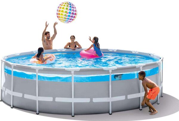 Intex Clear View Prism Frame Pool fémvázas medence szett, 4.88 x 1.22 m, Optimo 636T szűrővel