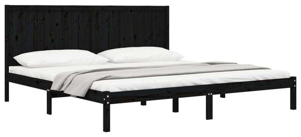 VidaXL Fekete Fenyőfa Ágykeret - 200x200 cm
