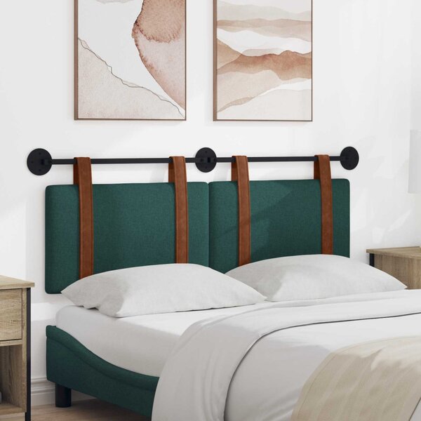 VidaXL Fali Fejtámla Egyszínű Sötétzöld 130 x 55 x 5 cm Antik PU