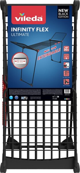 Fekete ruhaszárító Infinity Flex 30m – Vileda