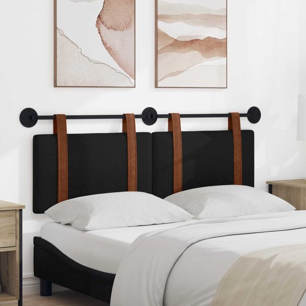 VidaXL Fali Fejtámla Falra szerelhető Fekete 130 x 55 x 5 cm Antik PU