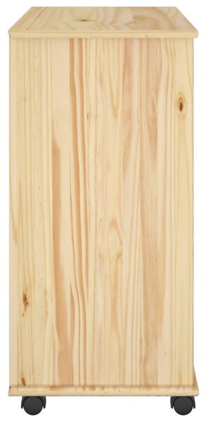 Görgős szekrény kerékkel Barna 63,5 x 39 x 79 cm Tömör fenyőfa