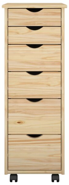 Görgős szekrény kerékkel Barna 34 x 39 x 93,5 cm Tömör fenyőfa